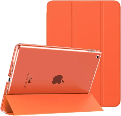 Vista 9 de MoKo - Funda compatible con iPad 2019, fina, ligera, inteligente, carcasa, cubierta de soporte con protector trasero traslúcido esmerilado 1-Oro Rosa