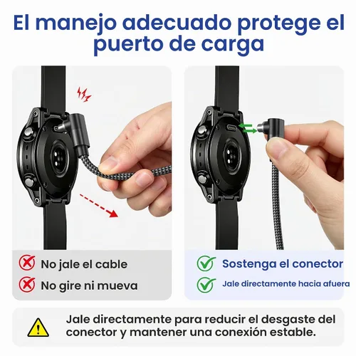 Vista 6 de Itramax Cable de carga 2 en 1 para Garmin Watch Cable de alimentación de 4 Ángulo - Negro