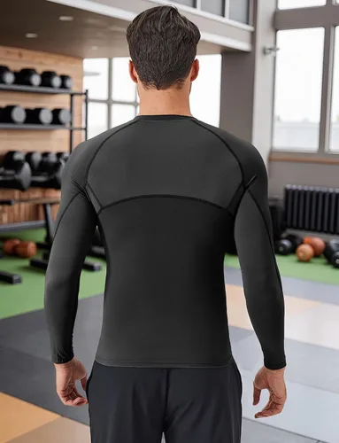 Vista 3 de SEAUR Compression Shirts for Men Long Sleeve Workout T-Shirts Quick Dry Running Base Layer Undershirt