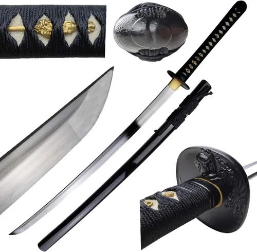 Vista 2 de Musashi TENSAI Pieza decorativa hecha a mano de inspiración japonesa con acabado templado tradicional para colección cultural, exhibición