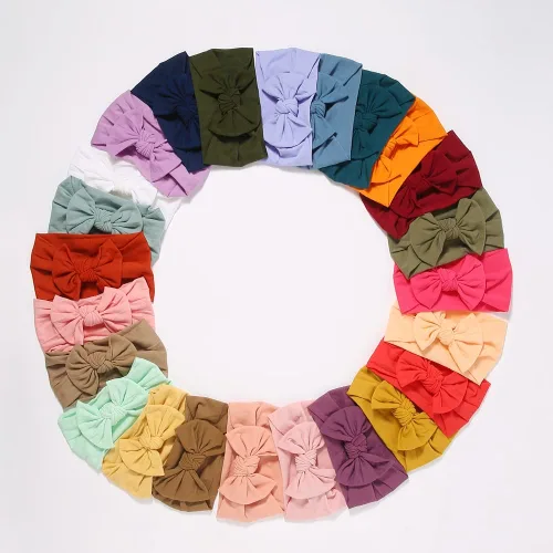 Vista 6 de ZWSISU Lazos y diademas de nailon para bebés recién nacidos, 24 colores, diademas grandes, accesorios para el cabello, diademas para recién nacidos