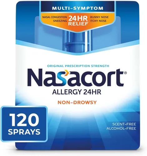 Vista 16 de Nasacort Allergy 24HR - Aerosol nasal para adultos, sin somnolencia y sin alcohol, 120 aerosoles, 0.57 onzas líquidas