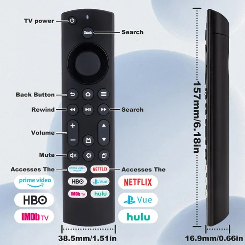 Vista 3 de Para Toshiba Insignia TV Remote Reemplazo NS-24DF310NA21 NS-24DF311SE21 NS-24DF310NA19 NS-39DF510NA19 NS-39DF310NA21. NS-RCFNA-21 NS-RCFNA-19