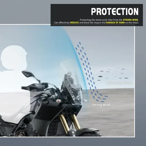 Vista 6 de Deflector de parabrisas de motocicleta ajustable universal para Yamaha Tenere 700 T700 XTZ 700 2019-2022 (color : A)