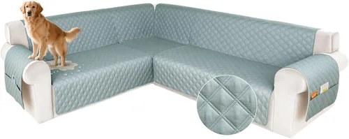 Vista 46 de HDCAXKJ Funda impermeable para sofá modular en forma de L, fundas seccionales de esquina lavables, a prueba de mascotas, protector de muebles