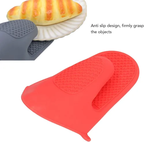 Vista 9 de 2 pares de guantes de silicona para horno, mini guantes de horno y mini manoplas de silicona antideslizantes para cocina, cocina y hornear (rojo)