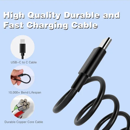 Vista 5 de Cargador USB C para iPhone 17 de 16,60 W, multipuerto tipo C, carga rápida, paquete de 2 cargadores de teléfono USB C de 5 puertos, cable de carga