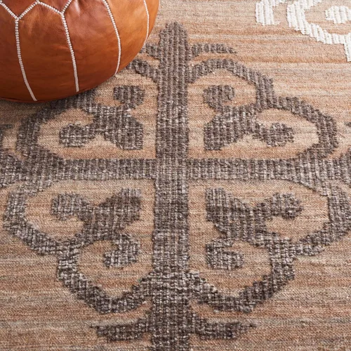 Vista 7 de SAFAVIEH Kenya Collection - Alfombra decorativa de 2 x 3 pies, marrón y carbón, lana tribal anudada a mano, ideal para zonas de alto tráfico