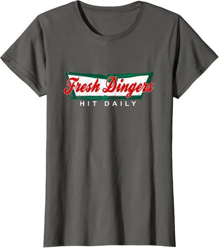 Vista 61 de Camiseta divertida de béisbol y softbol Don't Bunt Hit Fresh Dingers, Negro