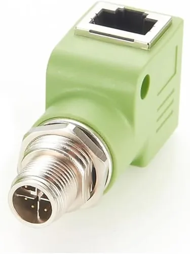 Vista 18 de Elecbee Adaptador de mamparo M12 a RJ45 impermeable M12 A Código 8 Pin hembra a RJ45 Jack de ángulo recto naranja