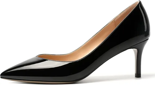 Vista 2 de Zapatos de tacón medio para mujer con puntera puntiaguda y puntera puntiaguda de 2.5 pulgadas