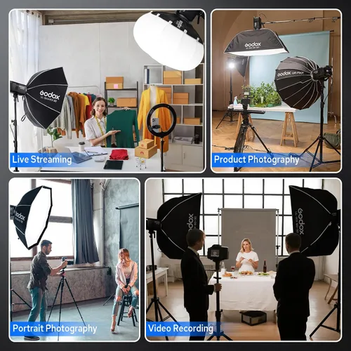 Vista 7 de Godox Litemons LE200Bi 220W Bicolor LED luz de vídeo con ventilador de refrigeración (negro)