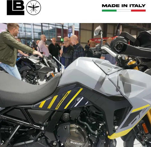 Vista 3 de labelbike - Pegatinas 3D para protecciones de asiento inferior de motocicleta compatibles con Suzuki V-Strom 800DE - Color Amarillo