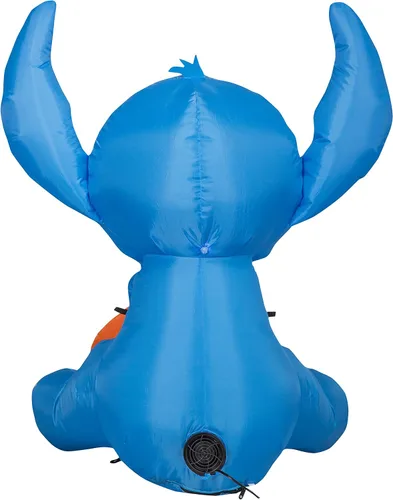 Vista 4 de Gemmy Stitch inflable de Halloween, decoración de patio de Disney iluminada de 3 pies de alto con Jack O'Lantern, decoración al aire libre