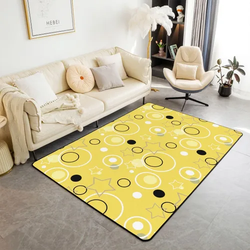 Vista 15 de Feelyou Tapete de jacquard para interiores para niños y niñas, 3 x 5, patrón floral, alfombra de sala de estar, alfombra de decoración floral ultra