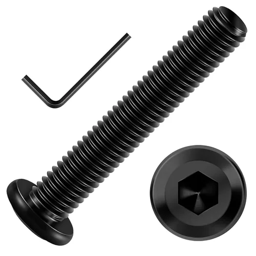 Vista 8 de Mywish M5 x 8mm 20 piezas de tornillos de cabeza plana con rosca hexagonal, pernos de acero inoxidable 304 para muebles con rosca completa, óxido