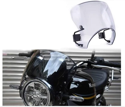 Vista 7 de Parabrisas de motocicleta compatible con Kawasaki Z900RS Cafe Racer 2018-2020 Z 900 RS Motocycle Part Smoke Z 900RS Parabrisas carenado deflector