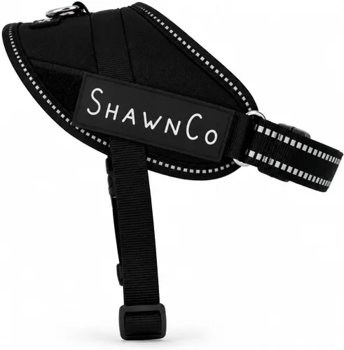 Vista 18 de ShawnCo Essential Pro - Arnés para perro, chaleco sin tirones para mascotas con 3 clips para correa y parches laterales removibles y reflectantes