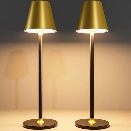 Vista 16 de Timjorman Lámpara de mesa LED inalámbrica, lámpara de escritorio con batería recargable de 4000 mAh, brillo de 3 niveles junto a la luz nocturna