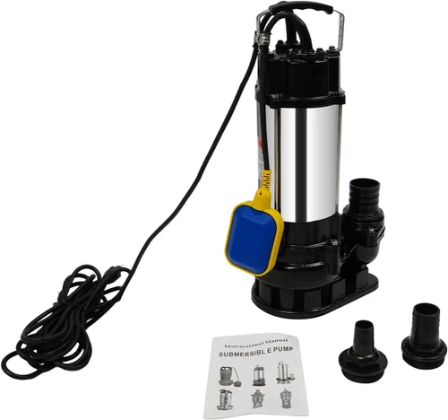 Vista 4 de Bomba de amoladora de aguas residuales, bomba de aguas residuales/efluentes de 3/4 HP con interruptor de flotador automático, bombas de desagüe
