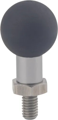 Vista 6 de Adaptador de bola de 20 mm con perno M8 - Base de acero inoxidable resistente y bola recubierta de TPU para motocicleta, GPS y cámaras Dash