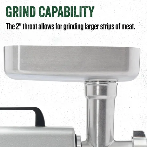 Vista 4 de LEM Productos MightyBite #8 - Picadora de carne eléctrica de aluminio de 500 vatios para uso doméstico, procesador de alimentos compacto para moler