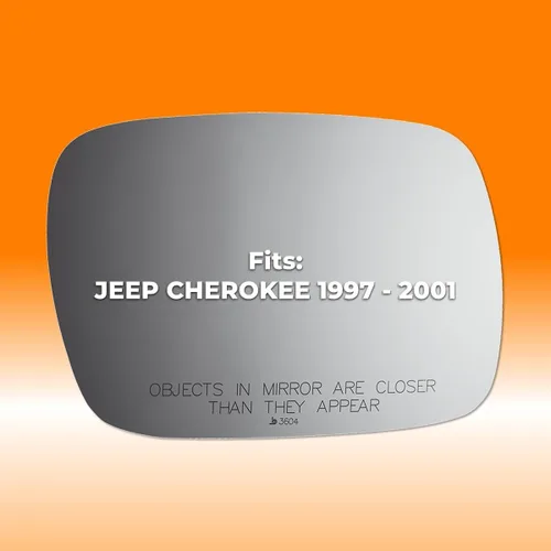 Vista 3 de Burco Espejo retrovisor convexo 3604 para pasajero, reemplazo de ajuste caído, compatible con Jeep Cherokee 1997-2001, bordes lisos para mayor