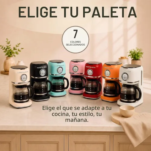 Vista 8 de Nostalgia Classic Retro - Cafetera de 10 tazas, color aguamarina