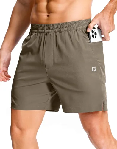 Vista 53 de GGJ Pantalones cortos deportivos ligeros para hombre con 2 bolsillos con cremallera de 7/5/9 pulgadas, pantalones cortos de tenis de secado rápido