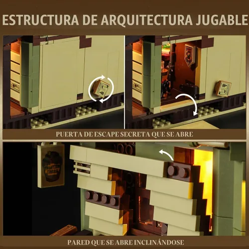Vista 3 de FUNWHOLE Western-Saloon Lighting - Juego de ladrillos de construcción - The Old West Saloon - Juego de modelos de construcción de luz LED, 2026