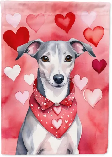 Vista 95 de Caroline's Treasures DAC5252GF Affenpinscher - Bandera de jardín con texto en inglés "My Valentine", bandera decorativa para patio exterior, patio