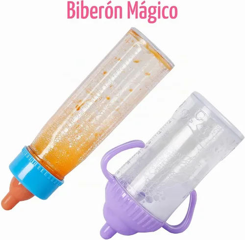 Vista 2 de Vollence Biberones mágicos de muñeca de bebé, muñeca mágica que desaparece leche y jugo, accesorios de muñeca de bebé, juguetes de alimentación