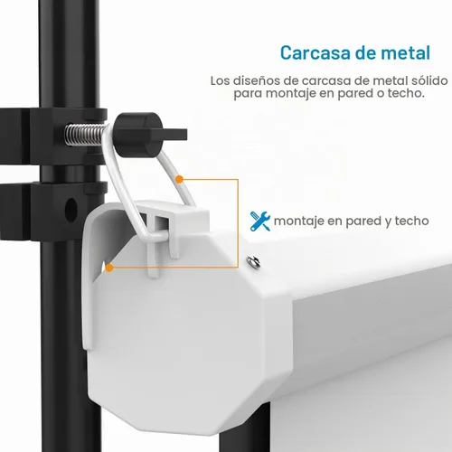 Vista 5 de PERLESMITH PSMS1 - Pantalla de proyector de 100 pulgadas, pantalla de proyector retráctil HD 16:9 con bloqueo automático, pantalla de proyector
