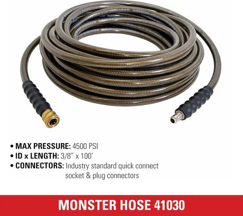 Vista 4 de SIMPSON limpieza 41028 3/8 pulgadas por 50 pies 4500 PSI repuesto/extensión de manguera de agua fría para lavadoras a presión