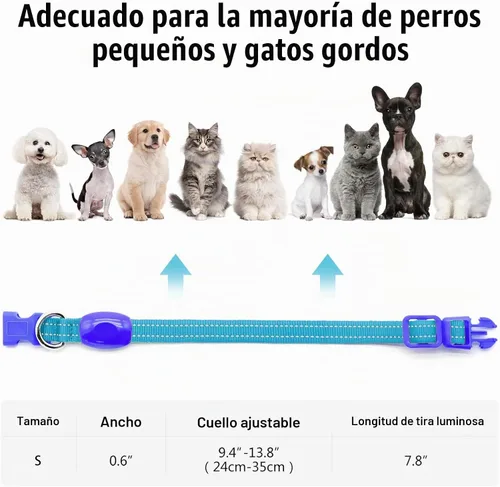Vista 5 de Visinite Collares de perro iluminados para perros pequeños, collar de perro LED recargable con luz, collar de perro iluminado totalmente ajustable