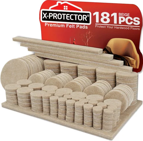 Vista 21 de X-PROTECTOR - Almohadillas de fieltro para muebles, 133 unidades, almohadillas de fieltro para patas de muebles, los mejores protectores de piso