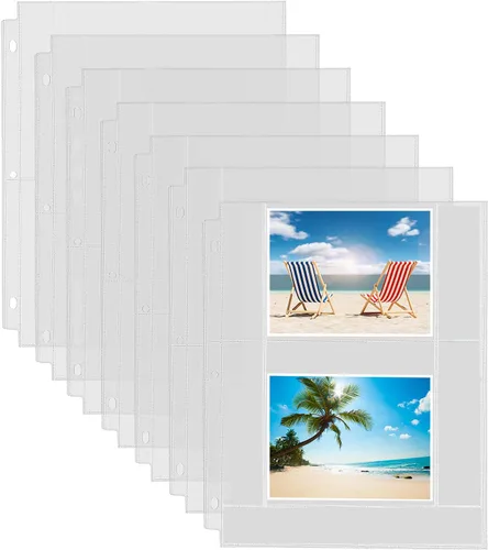 Vista 9 de Fabmaker Paquete de 30 fundas de fotos para carpeta de 3 anillas (3.5 x 5, para 240 fotos), protectores de páginas de fotos archivales de 3.5 x 5