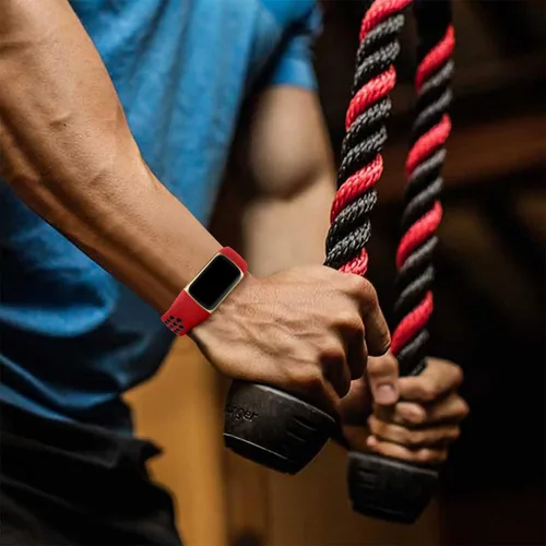 Vista 6 de Maledan Compatible con Correas Fitbit Charge 5/Correas Fitbit Charge 6 para Hombres Mujeres, Correa Deportiva de Silicona para Muñeca para Negro