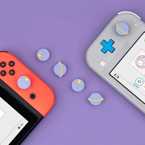 Vista 5 de GeekShare Tapas de agarre para el pulgar compatibles con Nintendo Switch OLED Switch Lite funda de silicona suave para palanca de mando 4