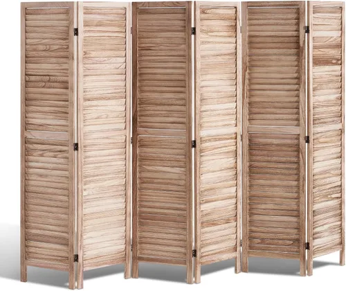 Vista 11 de VEVOR Divisor de habitación de madera, pantalla de privacidad plegable de madera de 4 paneles, 66.9 pulgadas de alto, divisor de partición