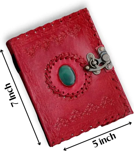 Vista 3 de Libro de Cuero de las Sombras Diario en Cuero Genuino encuadernado para mujeres y hombres, libro de hechizos cuaderno para viajar Cuaderno de Azul