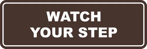 Vista 38 de Signs ByLITA Letrero estándar para pared o puerta con texto en inglés «Watch Your Step», señalización de salud y seguridad (negro), mediano