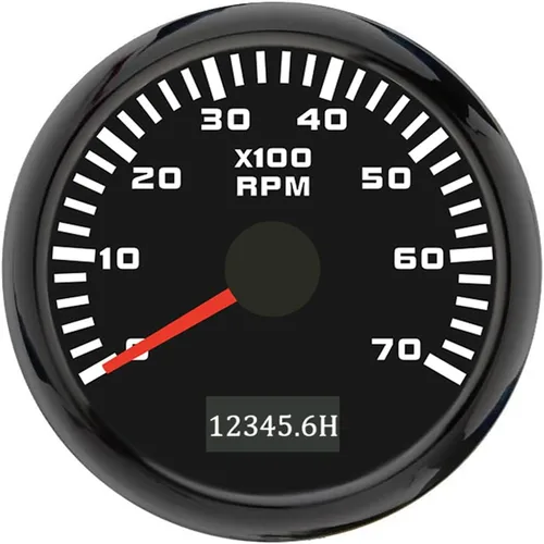 Vista 4 de ELING 52mm Generador 3000RPM Tacómetro con medidor de horas 12V 24V con retroiluminación roja