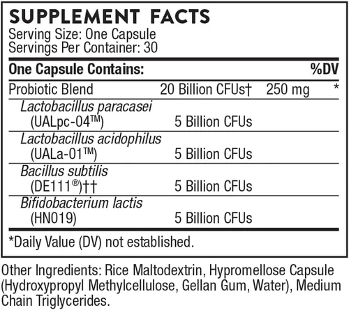 Vista 2 de THORNE - FloraSport 20B - Suplemento probiótico - Promueve el apoyo digestivo, la salud intestinal, la función inmunológica y el alivio ocasional