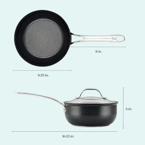 Vista 7 de Anolon X - SearTech Saucier antiadherente, compatible con placa de inducción (2.4L/2.5qt)