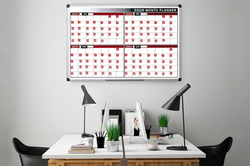 Vista 4 de MasterVision Accesorios intercambiables para tablero magnético, meses de año, negro/blanco, 2" x 1", 12