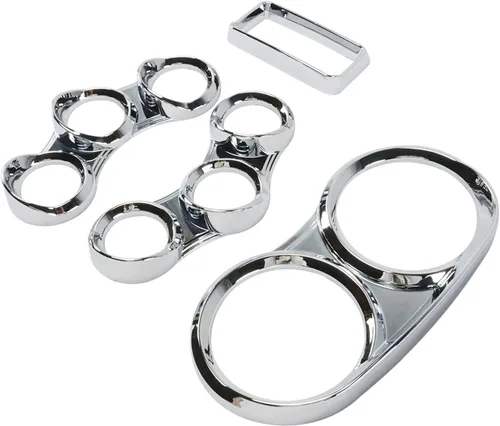 Vista 5 de LOSTAR Kit de cubierta de calibre central, cubiertas de medidor de salpicadero de instrumentos con visera cromada compatible con Peterbilt 379 384