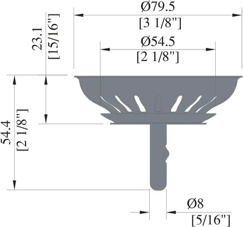 Vista 4 de KANARY Colador de repuesto para fregadero de cocina para desagües estándar (3-1/2 pulgadas), cuerpo de acero inoxidable con tapón de goma