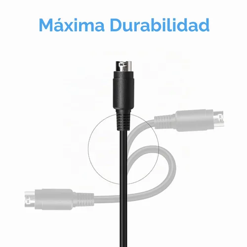 Vista 4 de Cable de repuesto de 18AWG 4 pines DIN macho coleta DIY para sistema de cámaras CCTV cargadores adaptador (4.9 pies)
