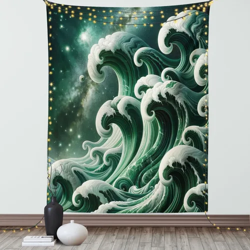 Vista 40 de Ambesonne Tapiz de arte afro, hombre negro fuerte con una corona de trazos impresión de pintura moderna, decoración de tela para colgar en la pared